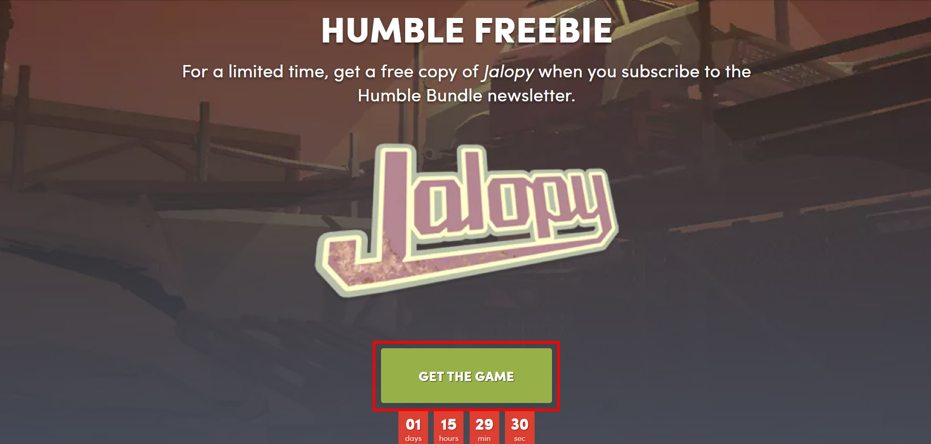 Hướng dẫn lấy game Jalopy - The Road Trip Car Driving Indie Game (trị giá 165k) trên Steam